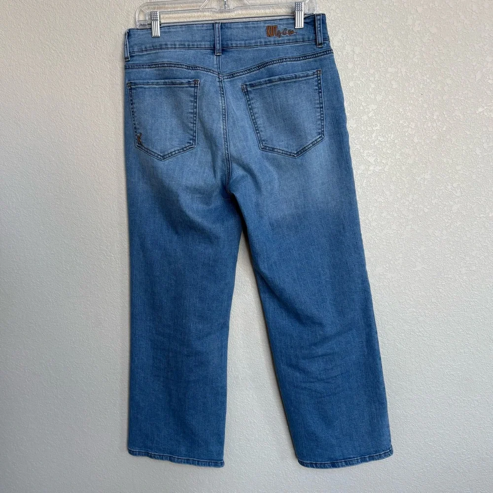 KUT from the Kloth Lucy High Rise Wide Leg Jeans Women’s 8 Blue Double Button - Picture 4 of 11